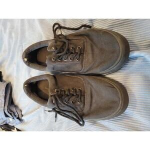 Black Canvas Lace-Up Sneakers Size 8